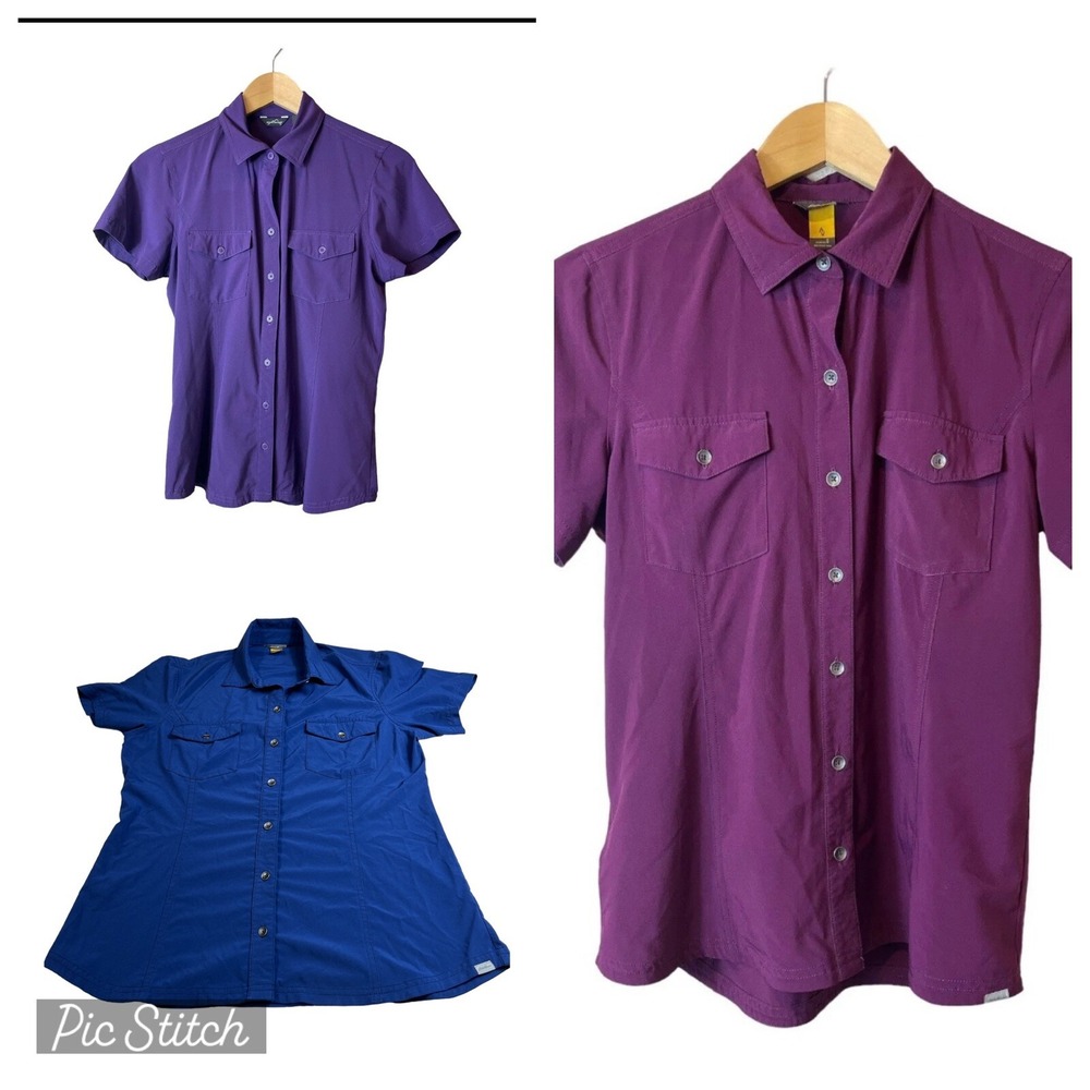 Eddie Bauer Adventurer Short Sleeve Shirt Button Down Lot Of 3 Hiking Small
